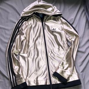 Gold adidas zip up sweater
